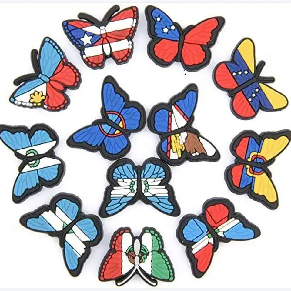 Al por mayor 50pcs PVC DIY Hole Shoes Accesorios Serie de cámaras Flores de zapatos